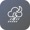 Free Thunder Cloud Rain Icon