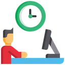 Free Tiempo De Trabajo Hora De Trabajo Hombre Trabajador Icono