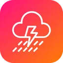 Free Trueno Nube Lluvia Icono