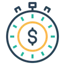 Free Time Management Dollar Icon