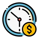 Free Time Is Money Time Clock Icon