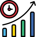 Free Time Statistics Report Time Graph Icon