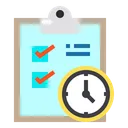 Free Clipboard Checklist Clock Icon