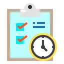 Free Zwischenablage Checkliste Uhr Icon