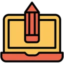 Free Laptop Computer Pencil Tool Icon