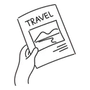Free White Line Holding Travel Brochure Illustration Tourist Information Travel Guide Icon
