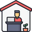 Free Trabajar Desde Casa Trabajo A Domicilio Freelance Icono