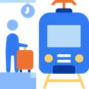 Free Train Waiting  Icon