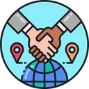 Free Transborder Agreements Partnership Cooperation Icon