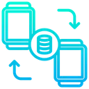 Free Reloj Inteligente A Reloj Inteligente Transferencia De Datos Intercambio De Datos Icono