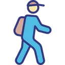 Free Goal Trekking Student Icon