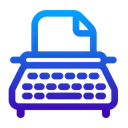 Free Typewriter Typing Keyboard Icon
