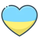 Free Ukraine Flag Heart アイコン