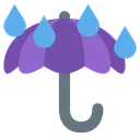 Free Umbrella With Rain Icon