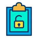 Free Clipboard Unlock Document Icon