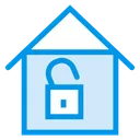 Free Unlock House Unsecure Icon