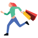 Free Urgent Shopping Shopping Girl Leisure Time Icon