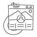 Free White Line Profile Page Illustration User Profile Personal Page Icône