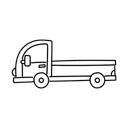 Free White Line Pick Up Car Illustration Pickup Truck Utility Vehicle Icon