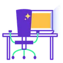 Free Workplace Work Space Work Desk Icon