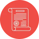 Free Verified Document Certificate Icon