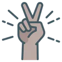 Free Victory Peace Two Fingers Icon