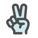 Free Victory Sign  Icon
