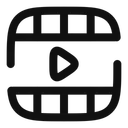 Free Video Frame Play Horizontal Icon