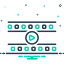 Free Video Player Broadcast Recorded Icon