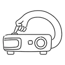 Free White Line Projector Illustration Video Projector Multimedia Projector アイコン