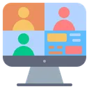 Free Videocall Communication Conversation Groupcall Presentation Icon