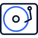 Free Vinyl Player Blue Black Lineal Icon