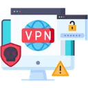 Free 사이버 범죄 사이버 보안 VPN 아이콘