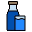 Free Water Bottle And Glass  Icon