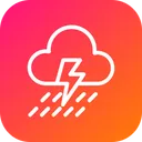 Free Thunder Cloud Rain Icon