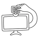 Free White Line Webcam And Monitor Illustration Web Camera Computer Monitor Icon