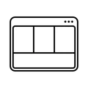 Free Web UI レイアウト アイコンは、 Web ページまたはアプリケーション インターフェイスの配置と構造に関連するアクションまたは要素を視覚的に表現したものです。通常、これらは意味を直感的に伝える小さくてシンプルなシンボルです。 アイコン