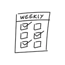 Free Black Line Weekly Planner Illustration Weekly Planner Planner Icon