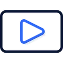 Free Play Button Blau Schwarz Lineal Symbol