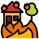 Free Flames Building Burn Icon
