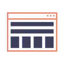 Free Web Page Layout Wireframe Design Icon
