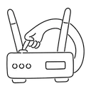Free White Line Wifi Router Illustration Wireless Router Internet Router Icon