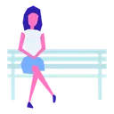 Free Woman on bench Icon