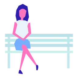 Free Woman on bench  Icon