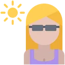 Free Woman Sun Tanning  Icon
