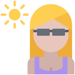 Free Woman Sun Tanning  Icon