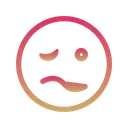 Free Woozy Smiley Expectorate Icon