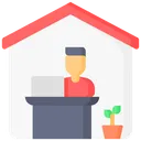 Free Work From Home Home Work Freelance Icon