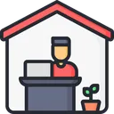 Free Work From Home Home Work Freelance Icon