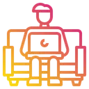 Free Man Laptop Sofa Icon